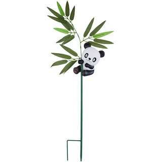 LED Solar Steck Leuchte Panda Bär Garten Deko Erdspieß Blätter Blumen Topf Balkon Lampe