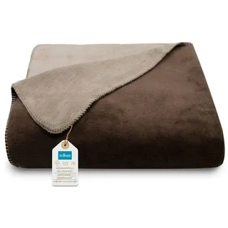 ZOLLNER Kuscheldecke, 150x200 cm, dunkelbraun (hellbraun) - Braun