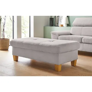Hocker EXXPO - SOFA FASHION "Enya Bankhocker mit Staufach unter der Sitzfläche", silber, B:136cm H:45cm T:70cm, Hocker, Polsterhocker, schöne Detailverarbeitung