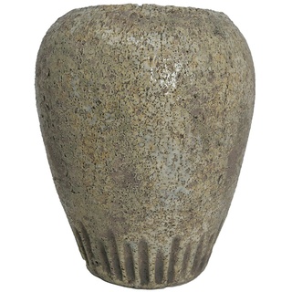 B & S Blumenkübel Vase im Antik Shabby Steinoptik Rund H x Ø: 20 x 16 cm