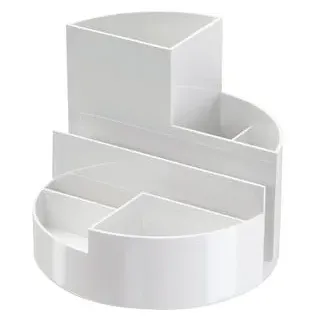 Maul Schreibtisch-Organizer 4117602, rundbox Eco, Kunststoff, 6 Fächer, weiß