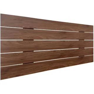 DHOME Recyceltes MDF Holz Kopfteil im Palettenstil Horizontales Bed Pallets Beschläge inklusive (80cm, Walnussholz)