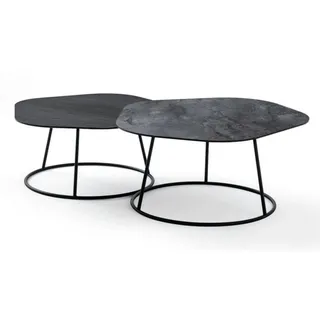 JVmoebel Couchtisch Elegante Designertische aus Holz für stilvolles Wohnen (2-St., 2x Couchtische), Made in Europa grau