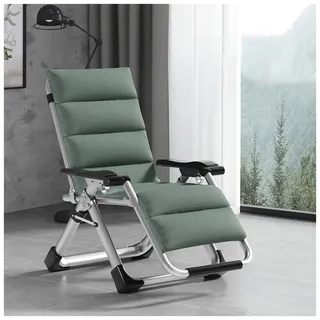 Relax-Liegestuhl, Relaxsessel Mit Liegefunktion, Liegestuhl Mit Verstellbarer Rückenlehne Und Armlehnen, Für Den Garten, Die Terrasse Oder Den Pool, Bis 150 Kg Belastbar(Color:Silver,Size:Green)