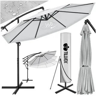 tillvex Ampelschirm Ø 300 cm Grau