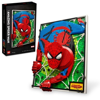 LEGO Art The Amazing Spider-Man 31209 Build & Display Home Decor Wall Art Kit, nostalgisches Superhelden-Geschenk für Erwachsene oder Schulanfang, Geschenk für Teenager-Spider-Man-Fans