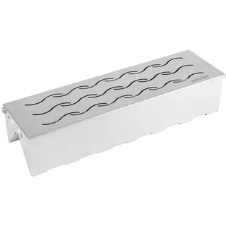 onlyfire FPA-5114 Räucherbox, VV-Form Edelstahl Smoker für Gasgrill-Holzhackschnitzel, Räuchern im Grill Leicht zu öffnen mit Klappdeckel