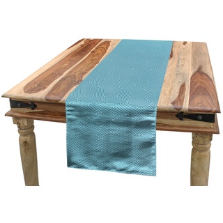 Abakuhaus Tischläufer Esszimmer Küche Rechteckiger Dekorativer Tischläufer, Geometrisch Triangles von Linien gebildet blau 40 cm x 180 cm