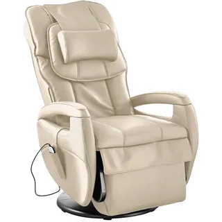 Cantus Massagesessel, Beige, Metall, Kunststoff, Kombination Echtleder/Lederlook, Spaltleder, Uni, 80x117x114 cm, Lederauswahl, Relaxfunktion, Massagefunktion, Wohnzimmer, Sessel, Massagesessel