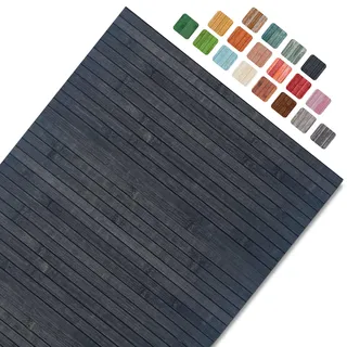 CosìCasa Bambusteppich für die Küche mit Rutschfester Unterseite | Badematte Holz Pflegeleicht | Bambus Bambusmatte Bad | Küchenläufer rutschfest Bambus | Mitternachtkohle 50X300