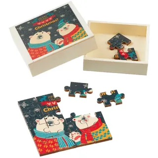HobbyFun Dekofigur Miniatur Puzzle Weihnachten (16 St), 5,5x5,5cm