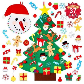Coonoor Künstlicher Weihnachtsbaum mit Filz Schneemann, 37 PCS DIY Kinder Weihnachten Bastelset