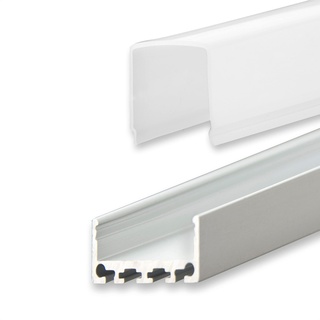 Aluminium Profil 2 Meter für Philips Hue Lightstrip und andere LED Streifen - Aluprofil für LED Stripes/Streifen - Abmessung: 2000mm x 26mm x 12mm ALU Leiste