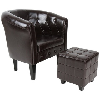 MIADOMODO Chesterfield-Sessel Chesterfield Sessel Hocker Loungesessel Clubsessel Cocktailsessel braun