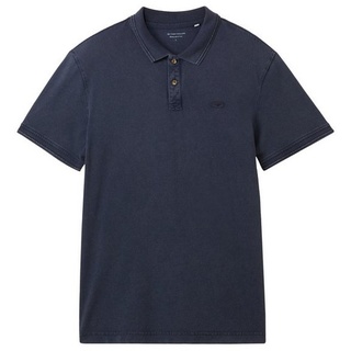 TOM TAILOR Poloshirt Poloshirt mit Logo-Stickerei - Gerade blau XXL