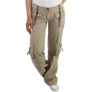 Sotala Damen Baggy Baggyhose Hose Cargo Cargohose Boyfriend Stoffhose Hüfthose - 40