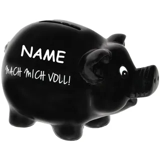 alles-meine.de GmbH Spardose - Sparschwein - Mach Mich voll ! - incl. Name - stabile Sparbüchse aus Porzellan/Keramik - lustig witzig Spruch - Reisekasse/Trinkgeldkasse -..