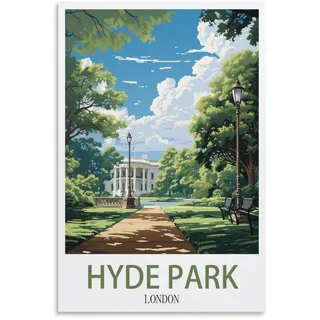 NAEGV Malen nach Zahlen für erwachsene Mädchen, Hyde Park London Naturlandschaft DIY Ölgemälde Acrylfarben Malen nach Zahlen für Erwachsene 20x30cm