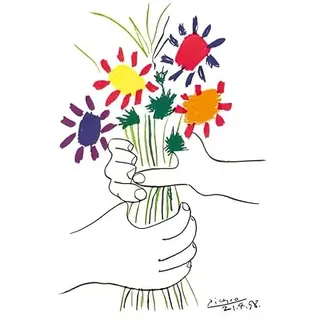 Kunstdruck/Poster: Pablo Picasso "Blumenstrauß" - hochwertiger Druck, Bild, Kunstposter, 60x80 cm