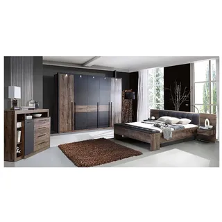 Forte Kleiderschrank Bellevue 260,8 x 220 x 62,3 cm Schwarz