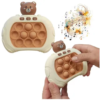 COIL Lernspielzeug Pop-It-Zappelspielzeug, Spielmaschine, Anti-Stress-Spielzeug, Licht, Ton, 4 Spielmodi, für Kinder ab 3 Jahren braun
