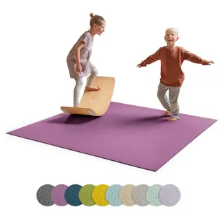 Ehrenkind Spielmatte Krabbelmatte Rutschfest, Made in Germany (Krabbeldecke für Baby, Hochwertige Krabbelmatte Baby), Spielmatte Baby, Rutschfeste Spielunterlage lila 80 cm x 80 cm
