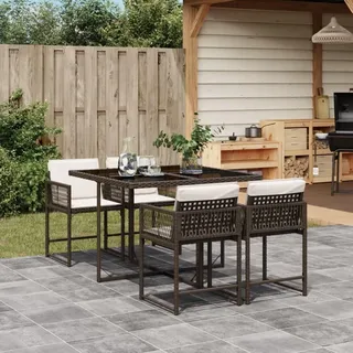 vidaXL Garten Essgruppe 5-tlg. Braun