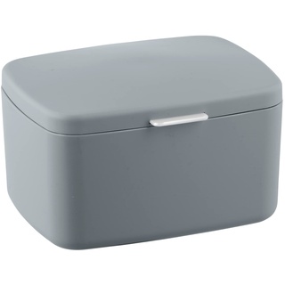 WENKO Badbox Barcelona, universell einsetzbare Box mit Deckel zur Aufbewahrung von Utensilien in Bad, Küche & Haushalt, aus bruchsicherem Spezialkunststoff, BPA-frei, 19,5 x 11 x 16 cm, Grau