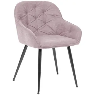 Livetastic Armlehnstuhl, Rosa, Metall, Textil, konisch, Rundrohr, 55x80x61 cm, Esszimmer, Stühle, Esszimmerstühle, Armlehnenstühle