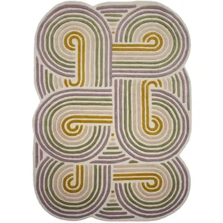 Flair Rugs Wollteppich, Grün, Textil, Abstraktes, rechteckig, 160x230 cm, für Fußbodenheizung geeignet, in verschiedenen Größen erhältlich, Teppiche & Böden, Teppiche, Naturteppiche