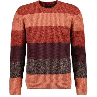 RAGMAN V-Ausschnitt-Pullover Tweed mit Blockstreifen rot XXL (60/62)