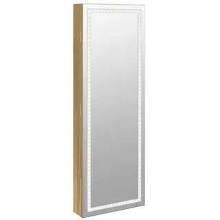 vidaXL Schmuckschrank mit Spiegel und LED-Beleuchtung