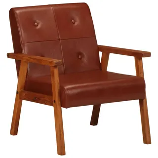 vidaXL Sessel 56,5 x 69,6 x 69,6 cm Braun Leder