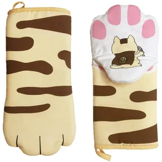 Ofenhandschuh, 1 Stück Niedlicher Entwurf Lustiger Katze Hitzebeständiger Kochhandschuh, Verbrühungs Baumwollhandschuh, Perfekt für Mikrowellenherd und Backen Mit Lanyard zur einfachen Aufbewahrung