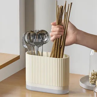 Utensilienhalter für Küchentheke Utensil Holder mit 2 Fächer große Küchenutensilienhalter Löffelhalter Gabelhalter Küchenutensilien Behälter Organize Besteckkorb