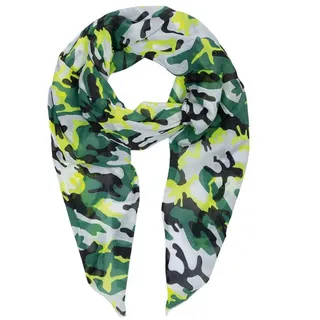 Cassandra Accessoires Schal Damen Schrägschal, Camouflage, mit Seide grün