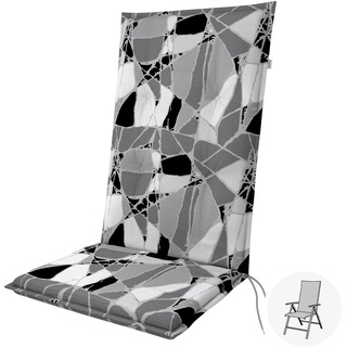 Doppler Sitzauflage "Living" High,schwarz-grau gemustert,für Hochlehner (119 x 48 x 6 cm)
