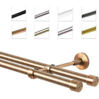MDEKOR Vorhangstange 2-läufig Ø 19 mm 280 cm Braun