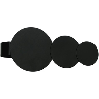 GARDINIA Raffspange Kreise mit Magnetverschluss, Vorhang-Raffhalter für Vorhänge oder Stoffe, 14,5 x 6,5 cm, Metall, Schwarz