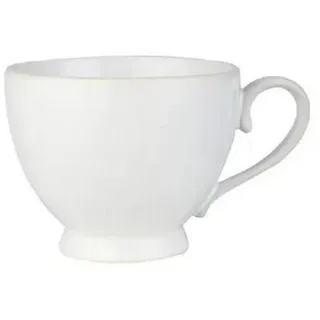 LuxusKollektion Cappuccinotasse Porzellan Kaffeetasse 400ml Vintage Weiß, Keramik weiß 11.8 cm x 9.2 cm