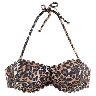 LASCANA Bandeau-Bikini-Top Damen Braun 32 Cup A/B