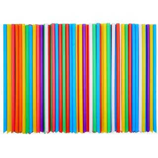 dhaikkkd 100 Colourful Strohhalme Wiederverwendbare Straws Drinking Straw Biodegradable 7,5 x 0,24 Zoll
