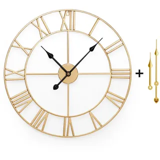 Yorbay Wanduhr Große XL aus Metall,Wohnzimmeruhr mit Romischer Ziffern Vintage (Wanduhr 40 cm für Wohnzimmer, Schlafzimmer, Küche, Restaurants) 40 cm