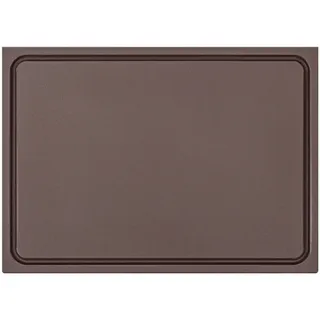 Muvell Schneidebrett Kunststoff HDPE500 | Braun 45x30x2 cm | Schneidbrett | Gastro Profi HACCP gegartes Fleisch Küchenbrett | 1 Seite mit Saftrinne |