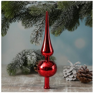 MARELIDA Christbaumspitze Weihnachtsbaum Baumspitze Kunststoff rot H: 23cm Spitze für Christbaum rot