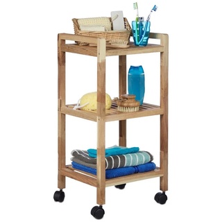 relaxdays Badregal Badregal mit Rollen Holz