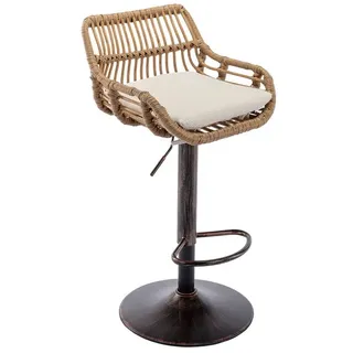 REDOM Stuhl Barhocker 2er Set höhenverstellbar (360° drehbar, Rattan-Stil, mit Fußstütze, 2 St)