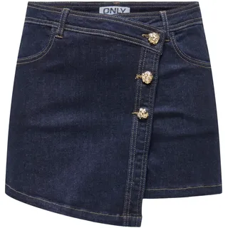 ONLY Damen Mini Hosenrock Jeansrock Denim Rock Shorts mit Knopfleiste ONLLillie Gold Button Skort - XL