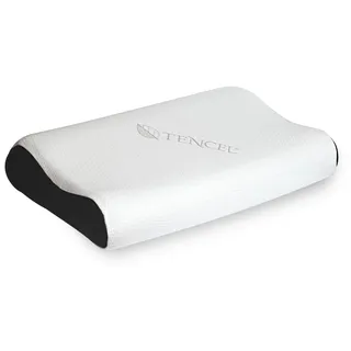 Tencel Contour Ergonomisches Nackenkissen für HWS, 60X40X12cm, Gel Memory-Schaum & Kissenbezug, höhenverstellbar, Seitenschläferkissen, ‎Memory Schaum Kopfkissen für Seitenschläfer Rückenschläfer