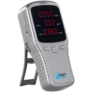 AGT 5in1-Akku-Feinstaub-Messgerät für HCHO, PM1/2,5/10 und TVOC